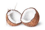 Two halves of coconut