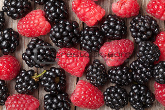 Blackberries and raspberries