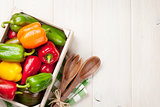 Fresh colorful bell pepper box