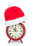 Christmas clock with santa hat