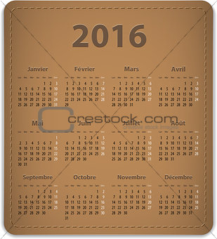 2016 French calendar