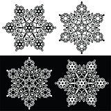Christmas snowflake design with - embroidery, lace style