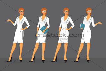 Woman doctor in various poses