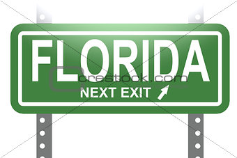 Florida green sign board isolated