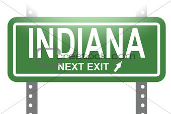 Indiana green sign board isolated