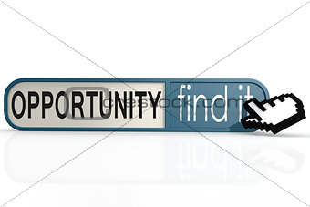 Opportunity word on the blue find it banner