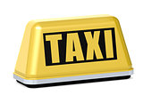 Yellow taxi sign isolated