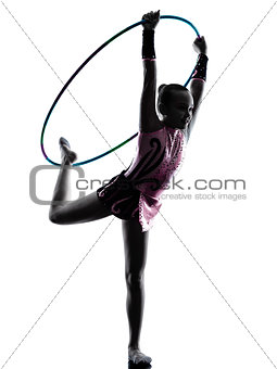 Rhythmic Gymnastics  little girl child   silhouette