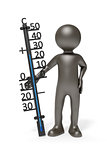 man with thermometer