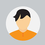 Man Face Circle Icon in Trendy Flat Style