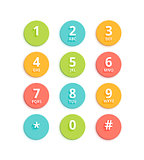 Vector Flat Colored Keypad For Phone