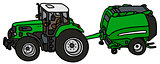 Tractor with a hay binder