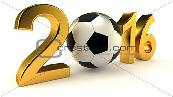 Year 2016 with soccer ball