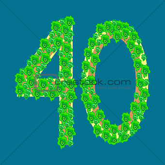 Figure forty 40 anniversary celebration tropical island