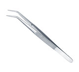 Medical forceps with curved ends on an isolated white background
