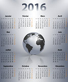 French business calendar for 2016 year