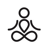 Yogi simple black icon or logo design