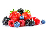 Big Pile of Fresh Berries on the White Background