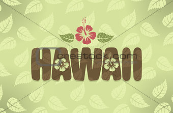 Vector illustration of Hawaii in vintage colors 