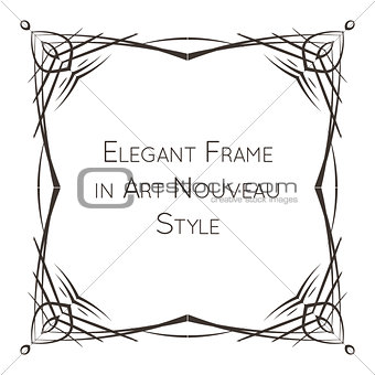 Elegant vector frame in art nouveau