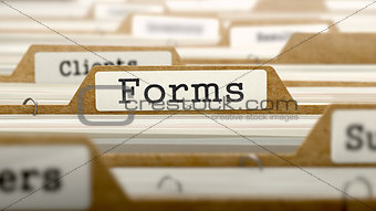 Forms Concept with Word on Folder.