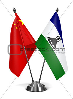 China and Lesotho - Miniature Flags.