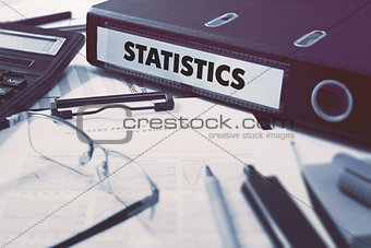 Office folder with inscription Statistics.