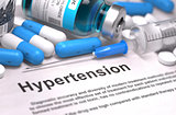 Diagnosis - Hypertension. Medical Concept. 3D Render.