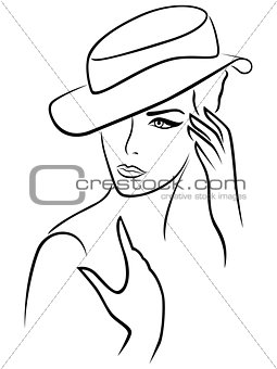 Elegant young woman in a hat