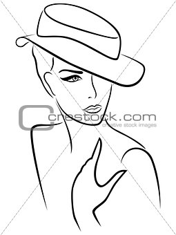 Elegant young lady in a hat