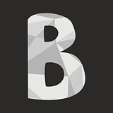 B vector alphabet letter isolated on black background illustration