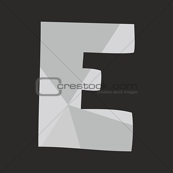 E vector alphabet letter isolated on black background illustration