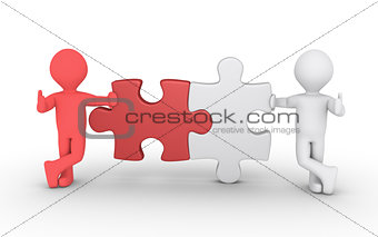 Two puzzle connection concept