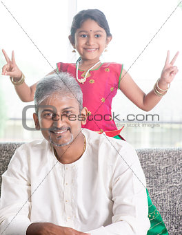 Cute girl and father