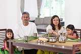 Indian family dining at home