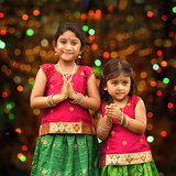 Cute Indian girls greeting