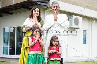 Indian family greeting