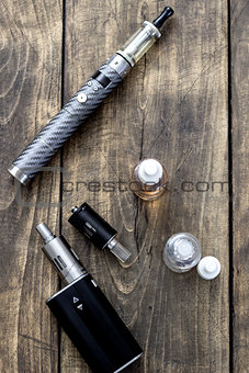 Kit for healthy smoking on wooden table