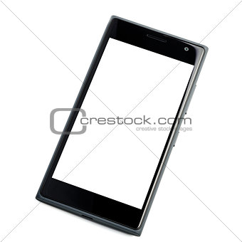 Modern touch screen smartphone isolated on white background