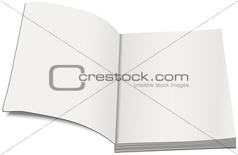 White paperback template. Open book paperback