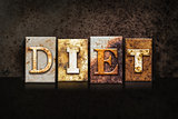 Diet Letterpress Concept on Dark Background