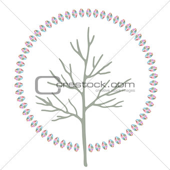 Abstract stylized round art tree
