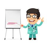 Doctor With Marker in Front of the Flipchart