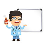 Doctor With Pills in Front of the Whiteboard