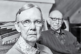 Scowling Elderly Couple