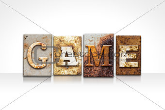 Game Letterpress Concept Isolated on White