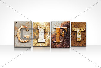 Gift Letterpress Concept Isolated on White