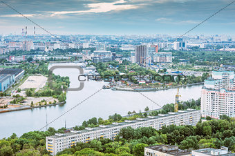 View of river in the city.