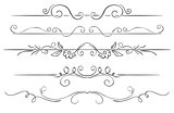 Ornate set of borders on a white background. Hand drawing