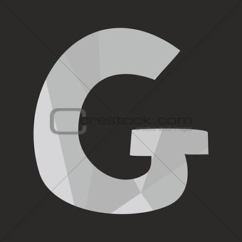G vector alphabet letter isolated on black background illustration